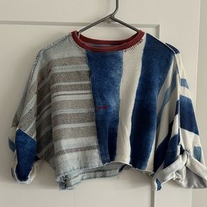 Free People Distressed Crop T-Shirt Size XS